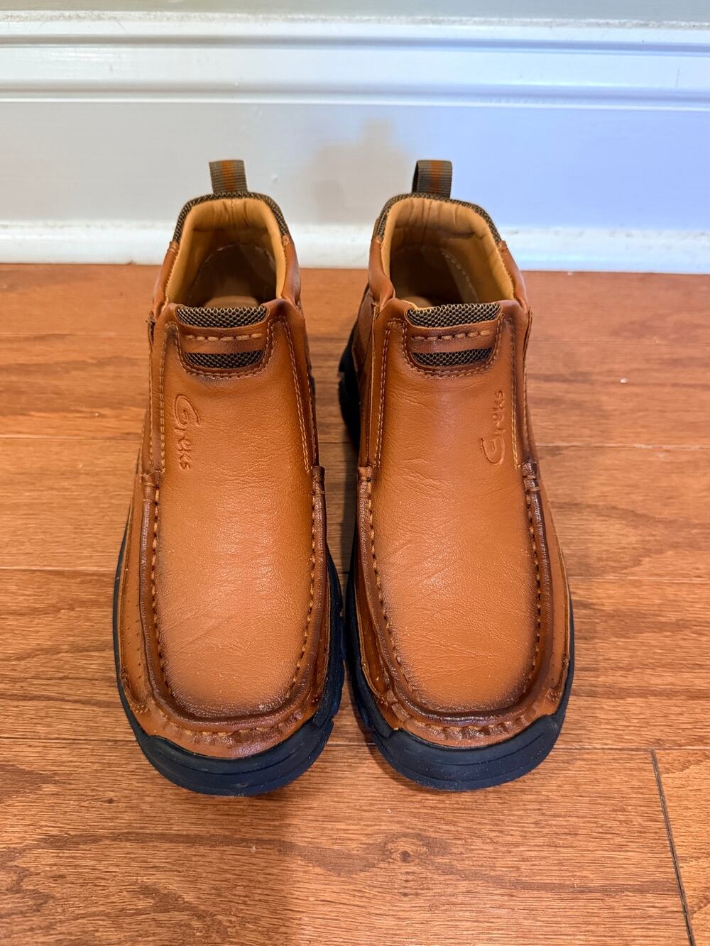 Greks Brown Leather Slip-On Outdoor Boots Size 35 EU / appx 5 US